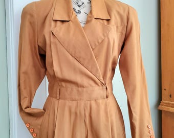 Vintage Pia Rucci Silk Long Sleeve Professional Jumpsuit