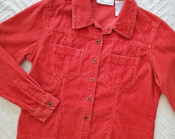 Vintage Orange Corduroy Shacket 100% Cotton