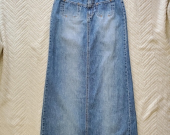 Vintage Y2K Tommy Jeans Denim Maxi Skirt Light Wash
