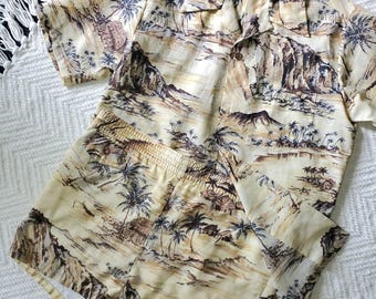 Vintage 60s Andrade Honolulu Hawaiian Shirt Shirts Set Made In Hawaii