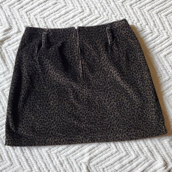 Vintage leopard print corduroy mini skirt - image 4