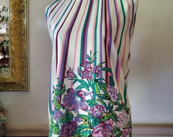 Vintage Mod Sleeveless Floral Blouse