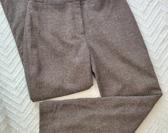 Y2K Brown Wool Silk Blend Tweed Work Pants