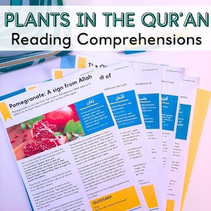 Plants in the Quran Reading Comprehensions for Muslim Children - Islamic reading passages