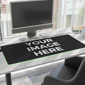 Custom Desk Mat, Gaming Mouse Pad LED with Non-Slip Base, Unique Design for Gamers and Office Workers, Personalized Desk Pad Photo, Desk Mat