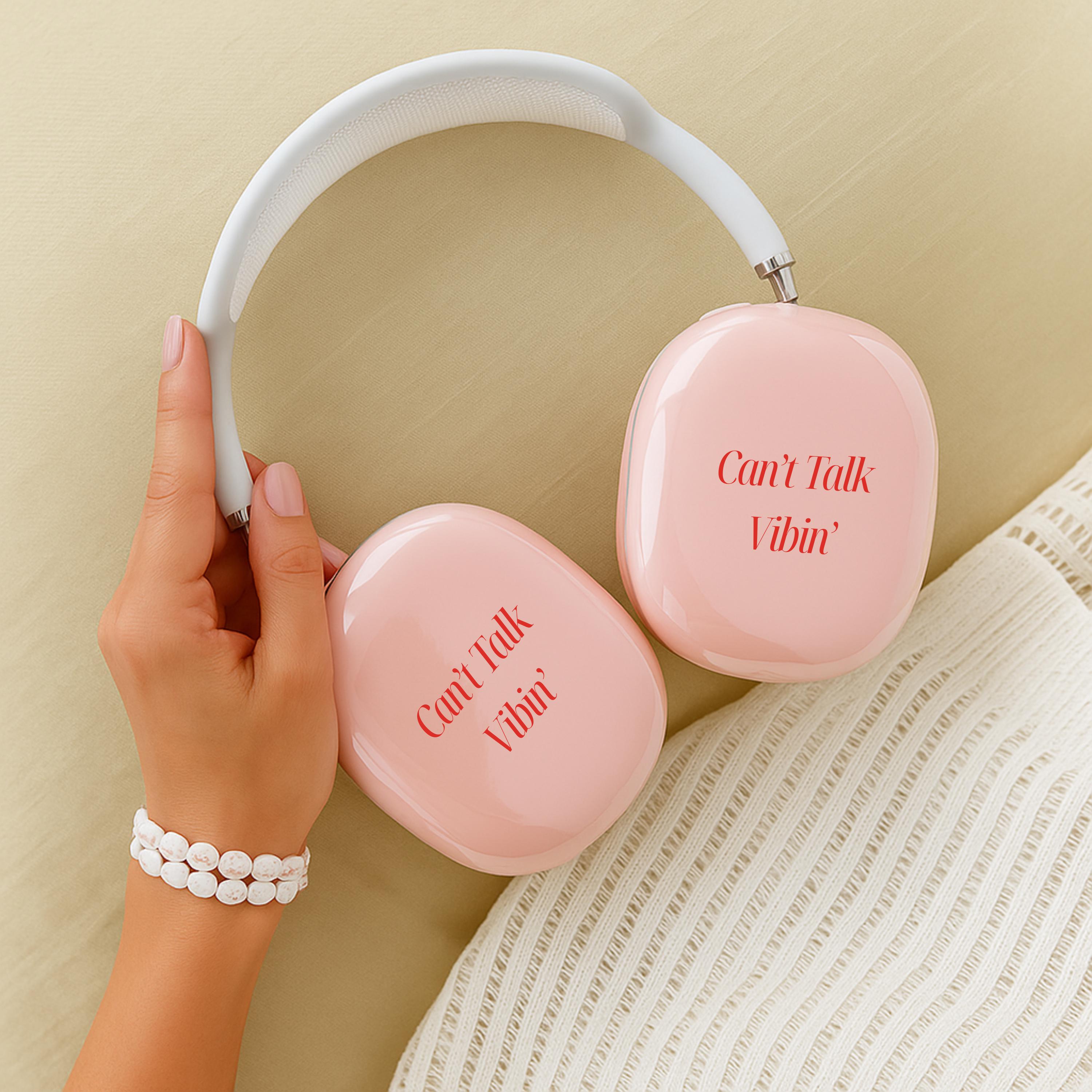 ピンクの光沢AirPods Maxカバー – スナップオンAirPods Maxカバー