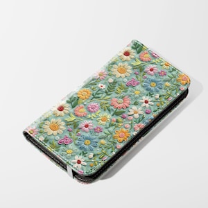 Floral Vegan Leder Handyhülle, Kartenhalter, iPhone 16