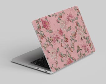 MacBook Case W Keyboard Cover, 2in1 Pink Floral Cherry Blossom Set