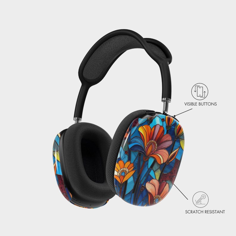 Classy Stained Glass Wildflower AirPods Max Case - Thumbnail 5