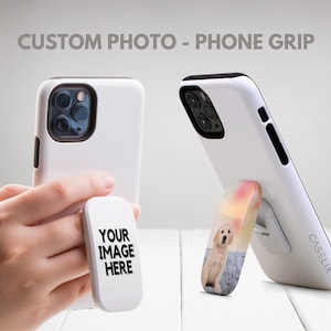 Custom Photo Premium Universal Phone Grip Holder for Secure and Hands-Free Usage, Durable and Stylish, Kickstand, Phone stand