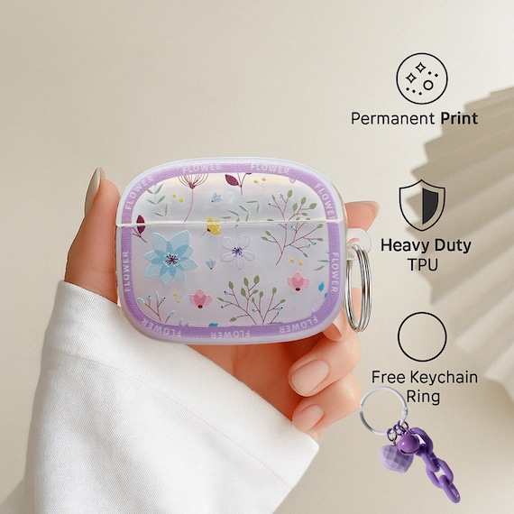 Lavender Floral Airpods Pro Case – Airpods Gen Cover Soft Matte