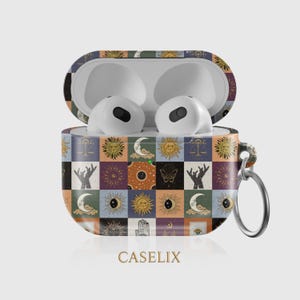 Étui pour AirPods Tarot céleste, étoiles, lune, soleil, astrologie, étui pour AirPods Pro, AirPods 3e génération, AirPods 2