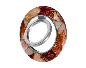 Maple Opal MagSafe Ring Holder, Autumn Stained Glass Magnetic Phone Grip and Stand