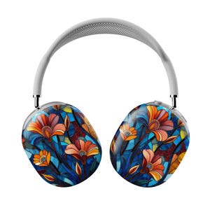 Étui élégant pour AirPods Max en verre teinté Wildflower | Snap On Air Pods Max Cover | Étui de protection pour les nouveaux écouteurs AirPods Max