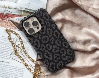 Leopard iPhone Case, Black and Gold Phone Case, Luxury Animal Print Case, Golden Leopard Case, Wild Cat iPhone Cover
