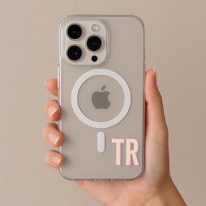 Custom Initial MagSafe Clear Phone Case Personalized iPhone 16 Case MagSafe, iPhone 15 Case Clear, 16 Pro Max Case Clear, 16 Plus, 14 Pro