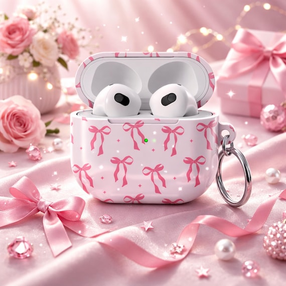 Coquette Pink Bow Airpods Pro Case Cute Airpods Pro 2 / Pro / 2nd