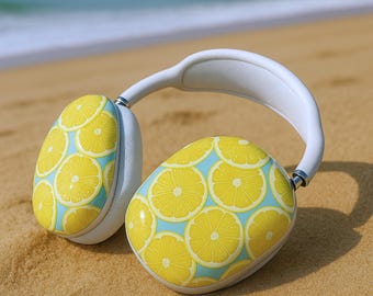 Lemon Print AirPods Max Case Cover, Snap On Air Pods Max Cover | Protective Case For AirPods Max Headphones