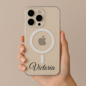 Custom name MagSafe Clear Phone Case Personalized iPhone 16 Case MagSafe, iPhone 15 Case Clear, 16 Pro Max Case Clear, 16 Plus, 14 Pro, 13