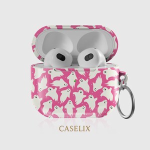 Halloween AirPods Case Pink Ghosts Cute Spooky Aesthetic AirPods Pro Case AirPods 3rd Gen Protective Cover