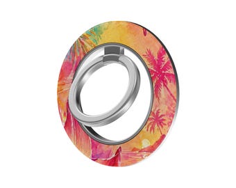 Tropical Dusk MagSafe Ring Holder, Floral Magnetic Phone Grip and Stand