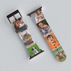 Personalized Apple Watch bands, Custom photo Apple Watch bands with photo, Customized watch band with image, leather watch strap Vegan