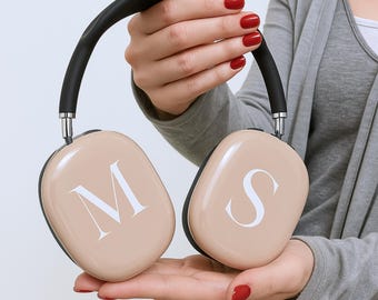 Etui z inicjałami do AirPods Max, zatrzaskowe etui do AirPods Max | Etui ochronne do słuchawek AirPods Max