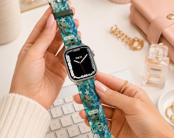 Sea Turtle Apple Watch Band | Ocean Vegan Leather Apple Watch Strap | Coastal Beach Watch Band | Apple Watch Ultra Band