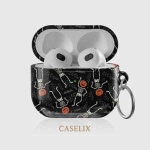 Halloween AirPods Case, Gothic airpods pro cover, Halloween airpods 3 case, Spooky airpods case with keychain airpods case for girls