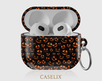 Halloween AirPods Case, Scary Pumpkin Design
