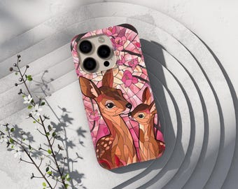 Stained Glass Animal Phone Case – Colorful Art Tough Cover for Samsung S25 Ultra S24 FE S25 FE S23 iPhone 17 16 15 14 13 12 11 Pixel 10 9A