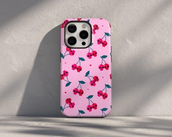 Cherry Skull iPhone Case | Pink Halloween MagSafe Cover