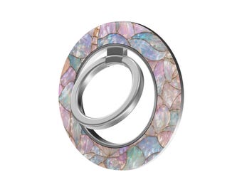 Mermaid Light MagSafe Ring Holder, Pastel Iridescent Magnetic Phone Grip and Stand