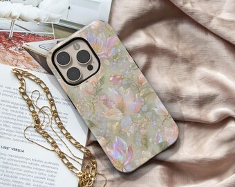Colorful Floral iPhone Case, Blue Flower Phone Case, Bright Botanical Case, Vibrant Wildflower Case, Summer iPhone Cover