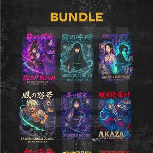 Demon Slayer PNG Bundle – 9 Exclusive Kimetsu no Yaiba Fan Art Designs | Anime Clipart for Personal Use