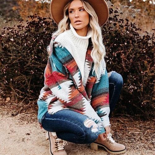 Vintage Aztec Jacket with Beautiful Patchwork Design
