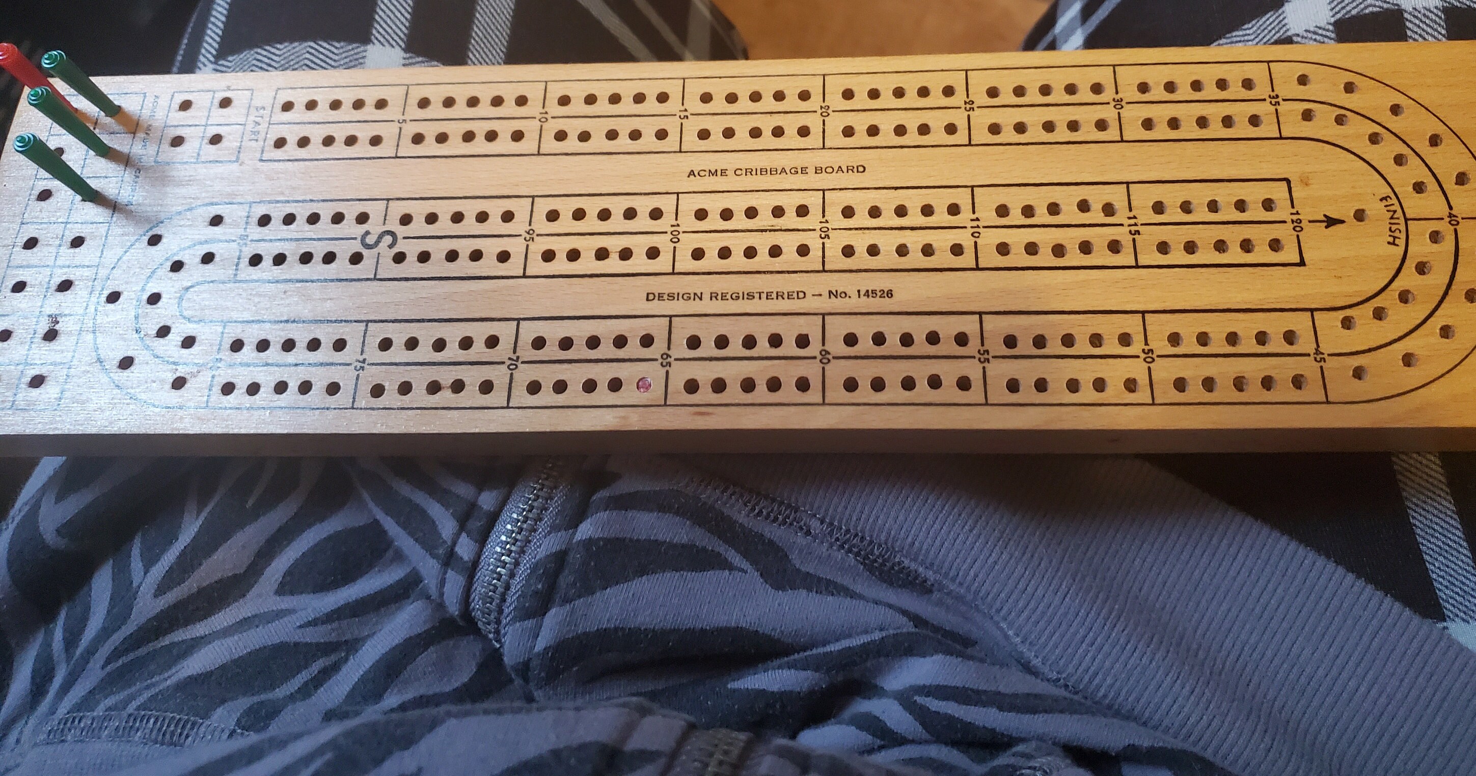 Vintage Acme 2 lane cribbage board Etsy