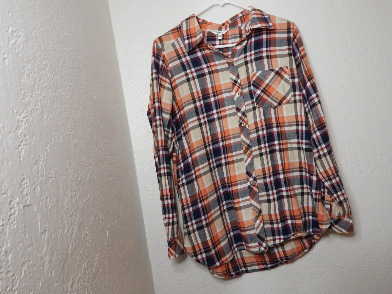 Orange plaid shirt Etsy