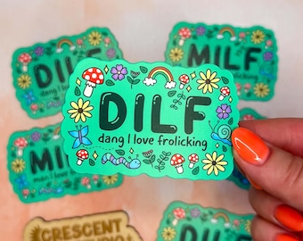 Funny DILF Refrigerator Magnet, Dang I Love Frolicking Magnet, Unique Nature Lover Gift, Gift for Dads, Decorative Magnet, Whiteboard Magnet