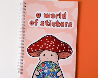 A World of Stickers Reusable Sticker Book, A5 5.8x8.2 Sticker Collecting Album, Sticker Storage and Organization, Gift for Sticker Collector