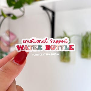Pegatina de apoyo emocional para botella de agua, divertida pegatina para vaso, bonita pegatina de salud mental, estética rosa, regalo para mejor amigo, manténte hidratado