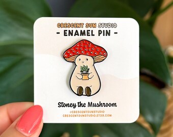 Mushroom Enamel Pin Badge, Plant Lover Enamel Pin, Nature Enamel Pin, Red Mushroom Lanyard Pin, Lapel Pin, Backpack Pin, Green Thumb Gift
