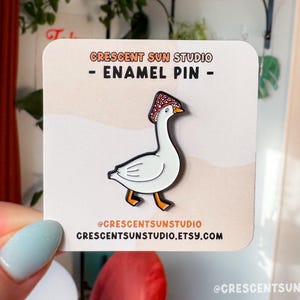 Goose Enamel Pin, Cute Mushroom Enamel Pin, Double Backed Soft Enamel Pin, Backpack Accessory, Lanyard Pin, Lapel Pin, Silly Goose Pin