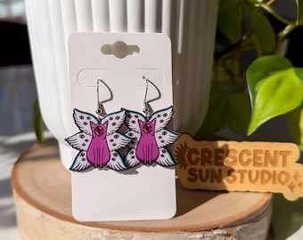 Biblically Accurate Cat Earrings, Weirdcore Cat Lover Earrings, Handmade Lightweight Dangle Earrings with Stainless Steel Hardware