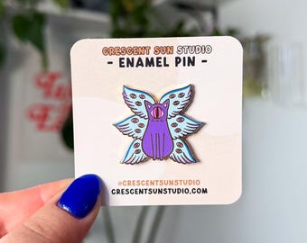 Biblically Accurate Cat Angel Enamel Pin, Kawaii Cat Seraphim Pin, Fantasy Lover Gift, Backpack Hat Lapel Tote Accessory