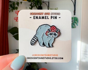 Raccoon Mushroom Enamel Pin, Jimothy Enamel Pin, Double Backed Soft Enamel Pin, Backpack Accessory, Lanyard Pin, Lapel Pin, Trash Panda Pin