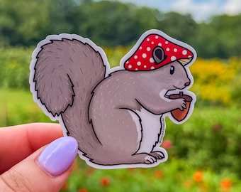 Squirrel Mushroom Sticker