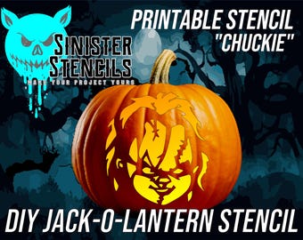 Chuckie Pumpkin Carving Stencil: Easy DIY Halloween Decor (Digital Download)