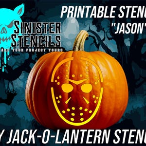 Instant Download Pumpkin Stencil: Printable &quot;Jason&quot; Jackolantern Stencil for Pumpkin Carving - Easy DIY Halloween Decor