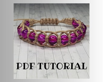 Purple Pink Beaded Herringbone Bracelet Tutorial ~ Beginner Friendly, Instant Download, Jewellery Making, DIY Jewelry, Do It Yourself